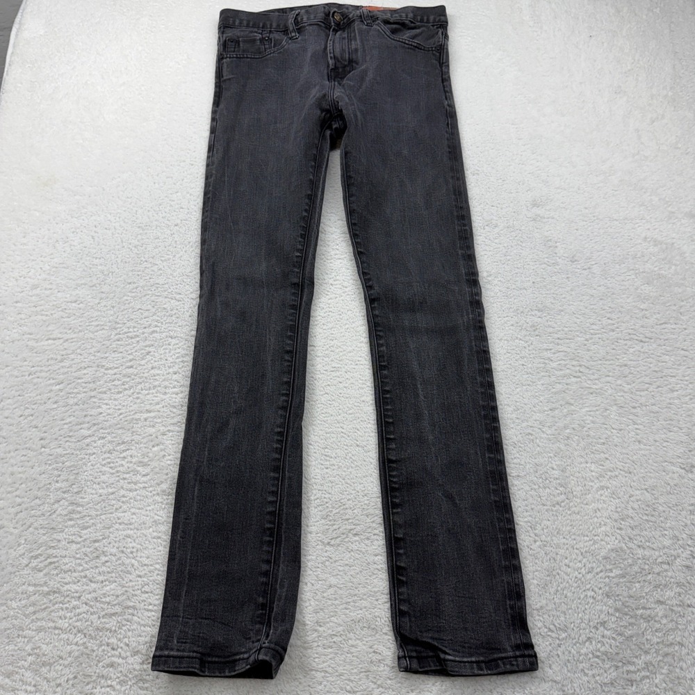 Jean Shop Men's Black Wash Slim‎ Straight Jeans Size 32 Casual Denim Skinny